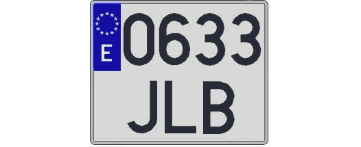 0633JLB matricula cuadrada