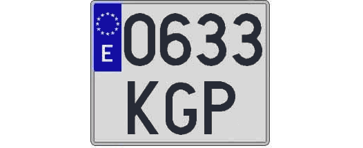 0633KGP matricula cuadrada