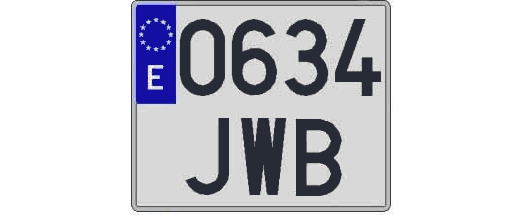 0634JWB matricula cuadrada