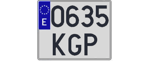 0635KGP matricula cuadrada