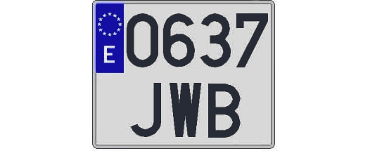 0637JWB matricula cuadrada