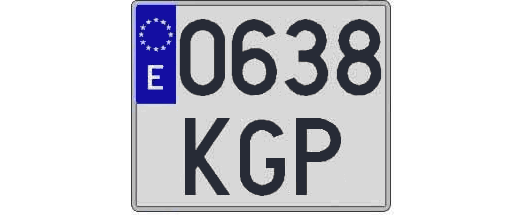 0638KGP matricula cuadrada