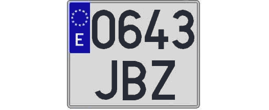 0643JBZ matricula cuadrada