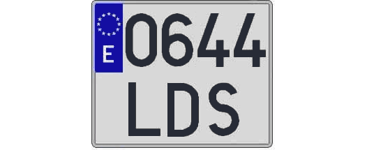 0644LDS matricula cuadrada