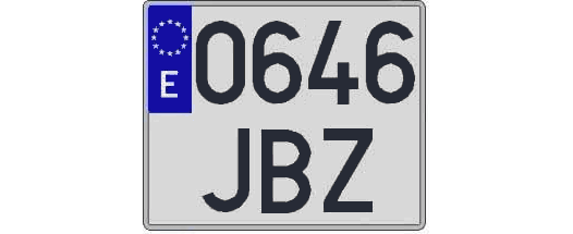 0646JBZ matricula cuadrada