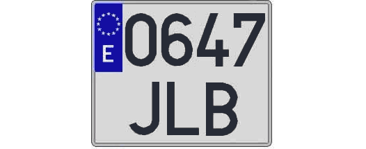 0647JLB matricula cuadrada