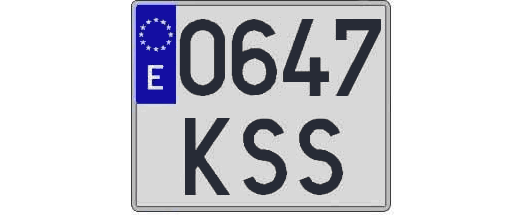 0647KSS matricula cuadrada