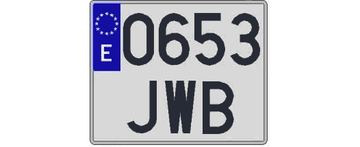 0653JWB matricula cuadrada
