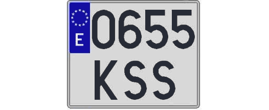 0655KSS matricula cuadrada