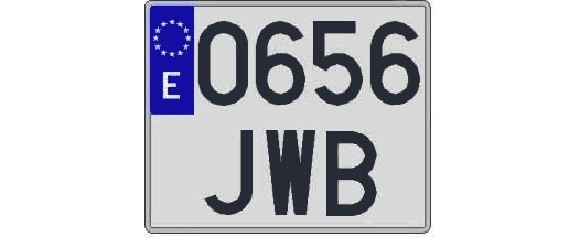 0656JWB matricula cuadrada