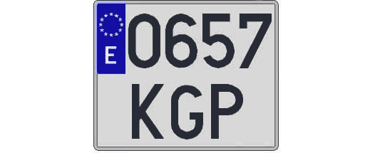 0657KGP matricula cuadrada