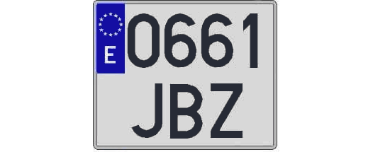 0661JBZ matricula cuadrada