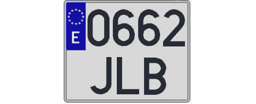 0662JLB matricula cuadrada