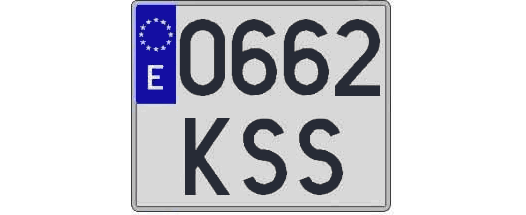 0662KSS matricula cuadrada