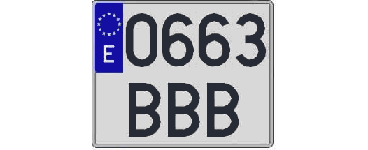 0663BBB matricula cuadrada