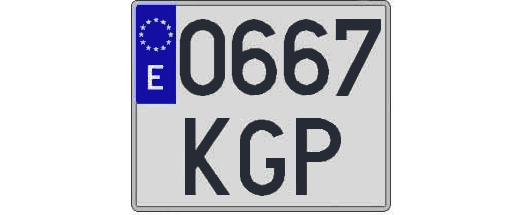 0667KGP matricula cuadrada