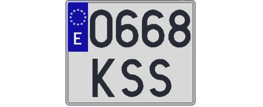 0668KSS matricula cuadrada