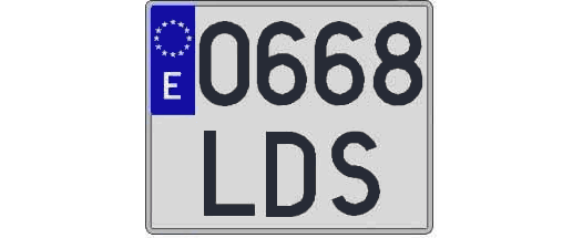 0668LDS matricula cuadrada