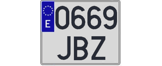 0669JBZ matricula cuadrada