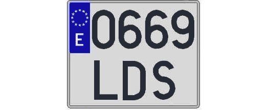 0669LDS matricula cuadrada
