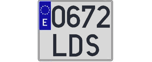 0672LDS matricula cuadrada
