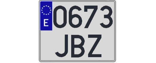 0673JBZ matricula cuadrada