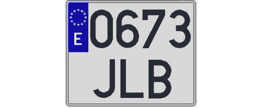 0673JLB matricula cuadrada