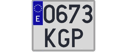 0673KGP matricula cuadrada