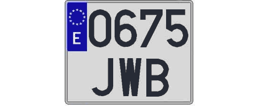 0675JWB matricula cuadrada