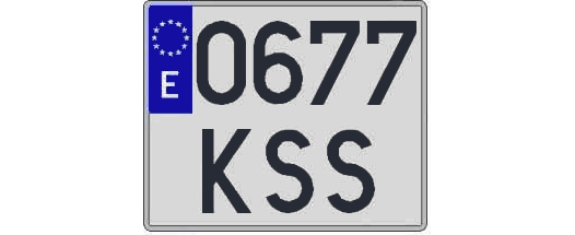 0677KSS matricula cuadrada