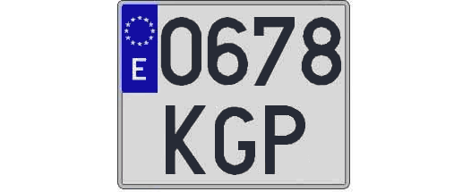 0678KGP matricula cuadrada