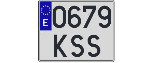 0679KSS matricula cuadrada