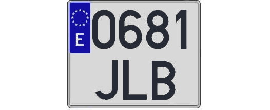 0681JLB matricula cuadrada