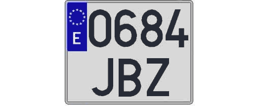 0684JBZ matricula cuadrada