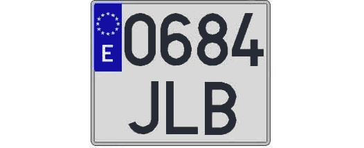 0684JLB matricula cuadrada