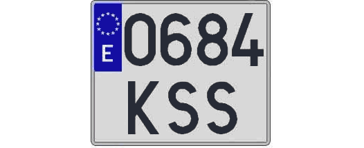0684KSS matricula cuadrada