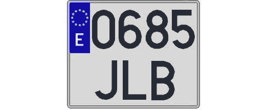0685JLB matricula cuadrada
