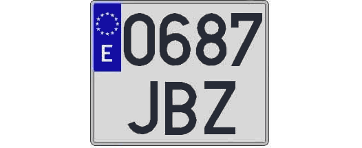 0687JBZ matricula cuadrada
