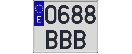 0688BBB matricula cuadrada
