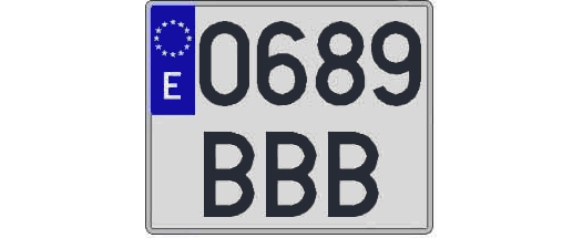 0689BBB matricula cuadrada