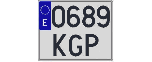 0689KGP matricula cuadrada