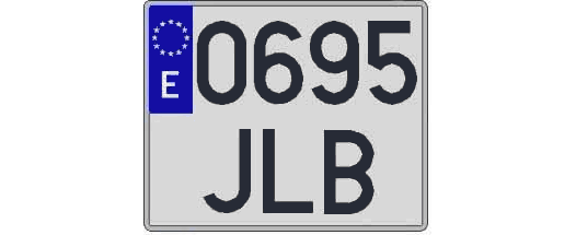 0695JLB matricula cuadrada
