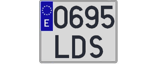 0695LDS matricula cuadrada
