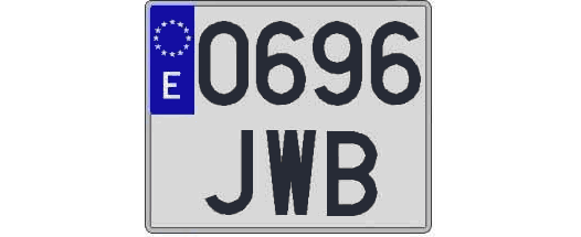0696JWB matricula cuadrada