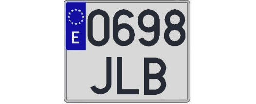 0698JLB matricula cuadrada