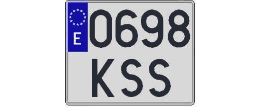 0698KSS matricula cuadrada