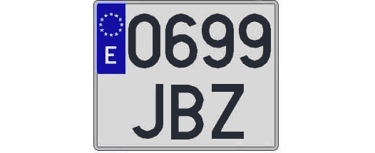 0699JBZ matricula cuadrada
