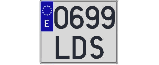 0699LDS matricula cuadrada