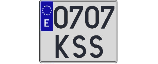 0707KSS matricula cuadrada