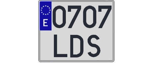 0707LDS matricula cuadrada